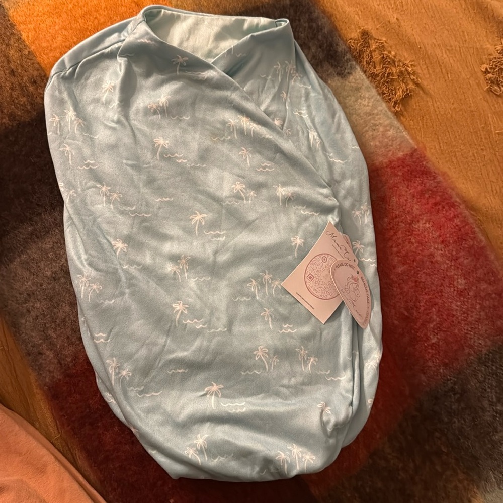 Silky Modal Mama Coco Cocoon swaddle with ocean size small